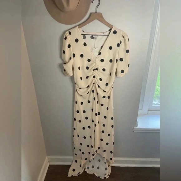 A New Day Polka Dot Midi Dress Size Medium NWT - Picture 2 of 4